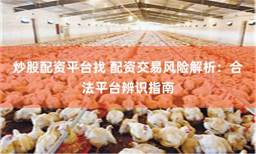 炒股配资平台找 配资交易风险解析：合法平台辨识指南